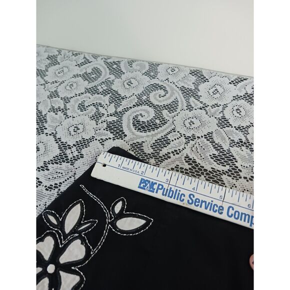 Cotton Black & White Floral Midi Skirt - Picture 9 of 12